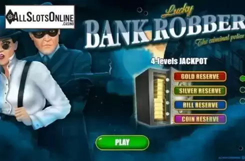 Start Screen. Lucky Bank Robbers from Belatra Games