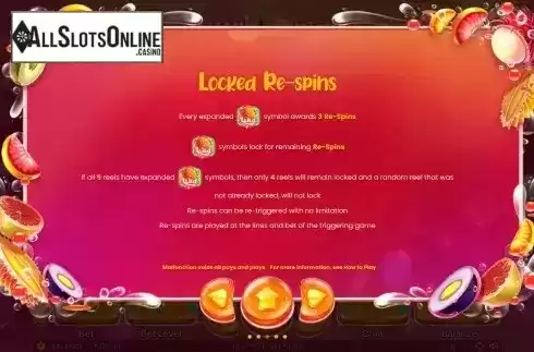 Locked Re-spins screen