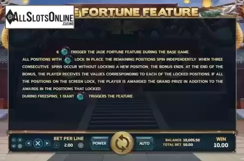 Jade Fortune feature screen