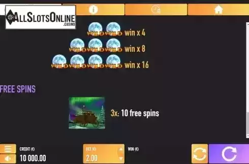 Free Spins Feature screen