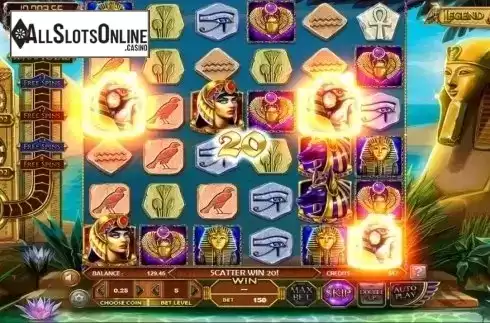 RA symbols screen. Legend of the Nile from Betsoft