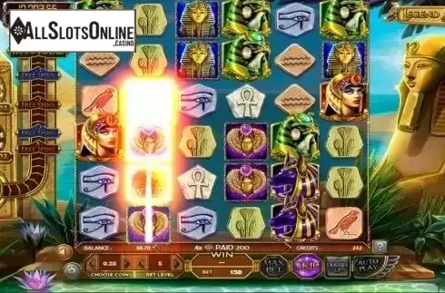 Wild Win screen. Legend of the Nile from Betsoft