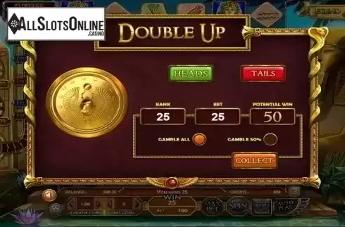 Gamble screen. Legend of the Nile from Betsoft
