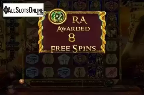 Free Spins screen. Legend of the Nile from Betsoft