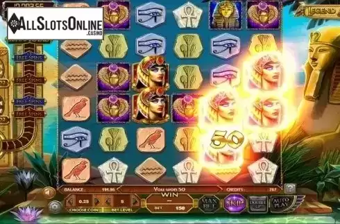 Win screen. Legend of the Nile from Betsoft