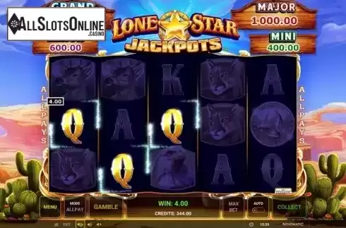 Win Screen 3. Lone Star Jackpots from Greentube