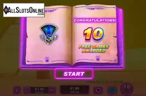 Book Free Spins Win Screen