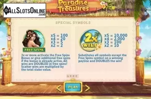 Screen2. Paradise Treasures from Cayetano Gaming
