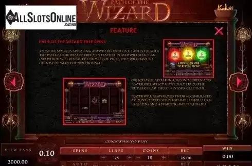Screen5. Path of the Wizard from Microgaming