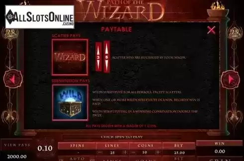 Screen3. Path of the Wizard from Microgaming