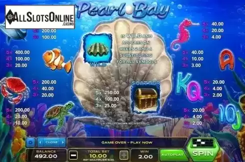 Paytable. Pearl Bay (Xplosive) from Xplosive Slots Group