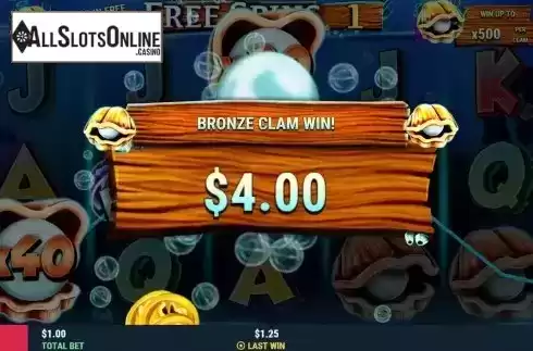 Bronze Pearl Win Screen