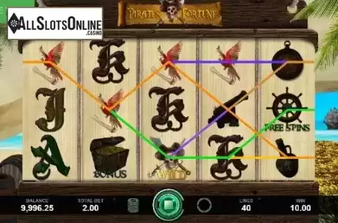 Win Screen. Pirates of Fortune from Caleta Gaming