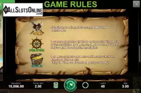 Symbol Screen. Pirates of Fortune from Caleta Gaming