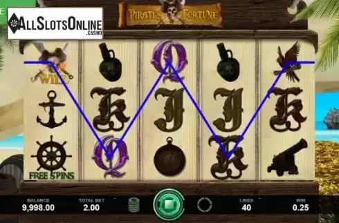 Win Screen. Pirates of Fortune from Caleta Gaming