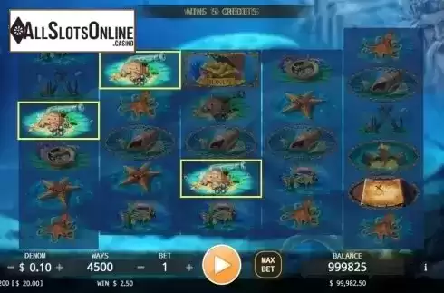 Win screen. Poseidon's Treasure from KA Gaming