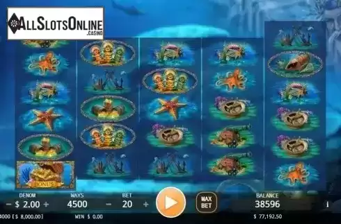 Reel screen. Poseidon's Treasure from KA Gaming