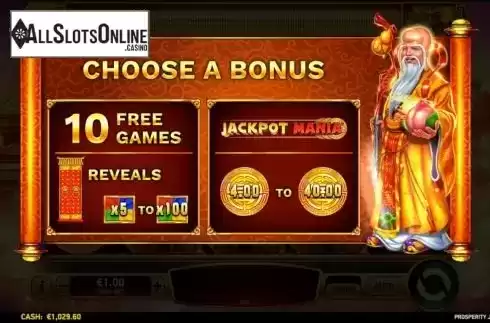 Bonus game screen. Prosperity Journey from Ruby Play