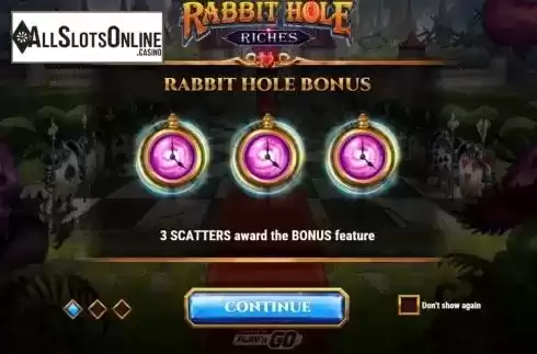 Start Screen 1. Rabbit Hole Riches from Play'n Go