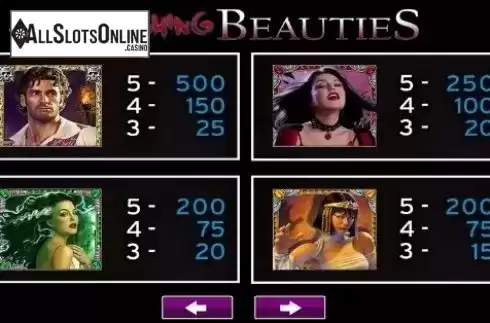 Paytable 1. Ravishing Beauties from High 5 Games