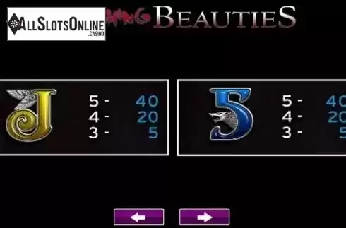 Paytable 3. Ravishing Beauties from High 5 Games