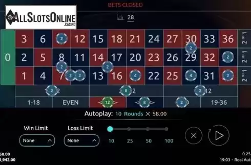 Game Screen 1. Real Auto Roulette from Real Dealer Studios