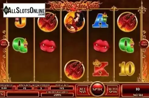 Win Screen . Red Hot Free Spins from TOP TREND GAMING