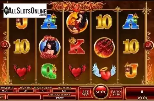 Game Workflow screen . Red Hot Free Spins from TOP TREND GAMING