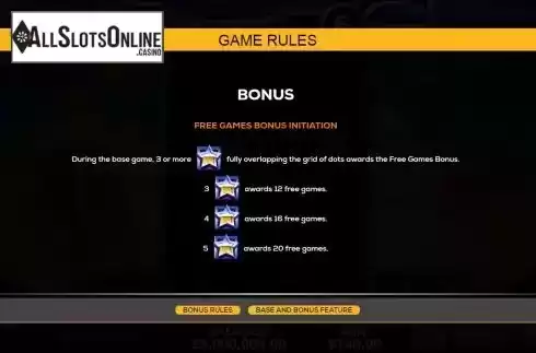 Free games Bonus screen