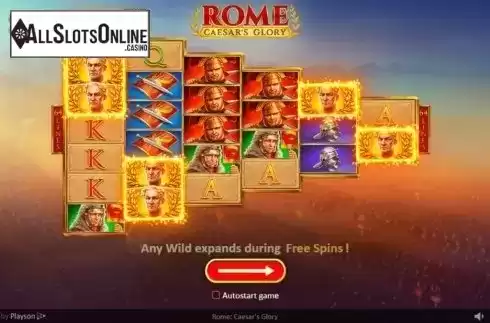 Start Screen. Rome: Caesars Glory from Playson