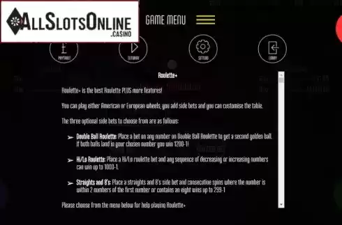 Game information 1. Roulette Plus (Felt) from Felt