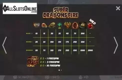 Screen2. Super Dragons Fire from MrSlotty