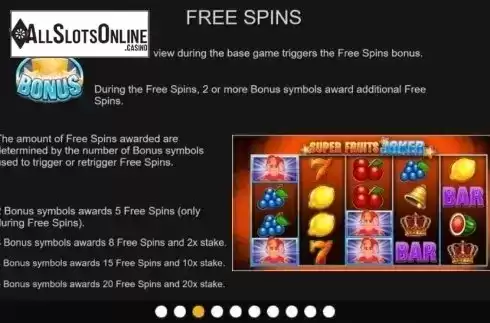 Free Spins. Super Fruits Joker from Inspired Gaming