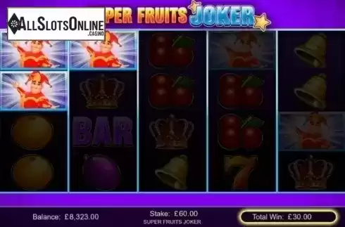 Win Screen. Super Fruits Joker from Inspired Gaming