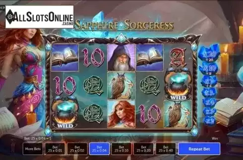 Game Workflow screen . Sapphire Sorceress from Gamesys