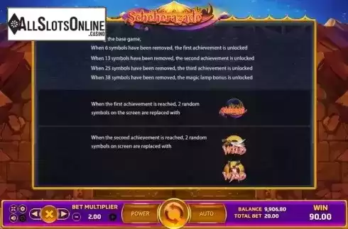 Special achievement screen