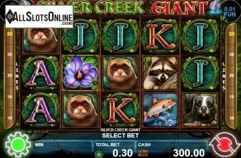 Reel screen. Silver Creek Giant from Casino Technology