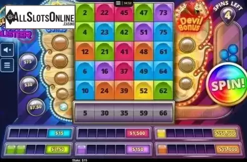 Game Screen. Slingo Cash Buster from Instant Win Gaming