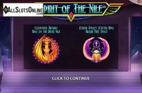 Start Screen. Spirit Of The Nile from Nucleus Gaming