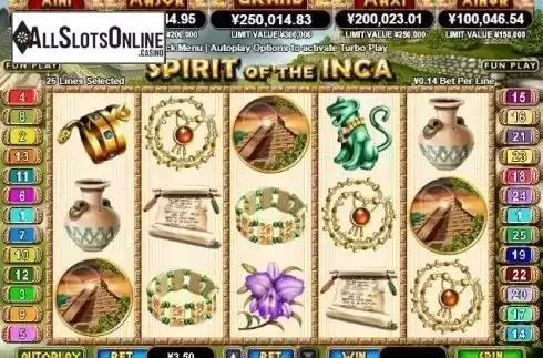Reel Screen. Spirit of the Inca from RTG
