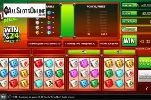 Win Screen 3. Turbo Dice (Gaming1) from GAMING1