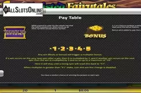 Paytable 2. Twisted Fairytales from Concept Gaming