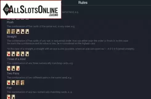 Game rules 2. Texas Holdem Bonus from Evoplay Entertainment