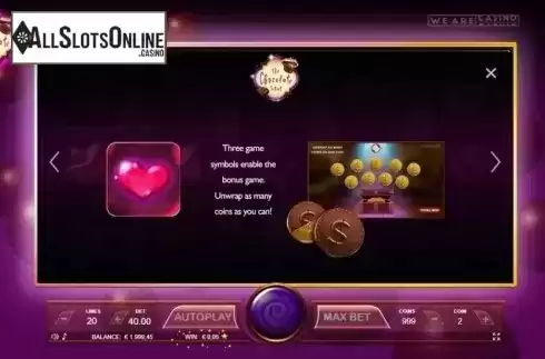 Features 2. The Chocolate Slot from We Are Casino