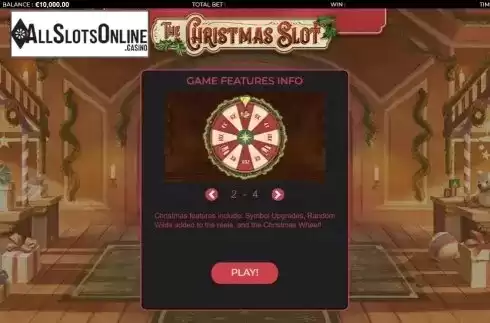 Start Screen. The Christmas Slot from Green Jade Games