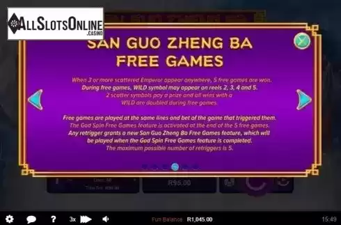 Free Spins 1. Three Kingdom Wars (San Guo Zheng Ba) from RTG