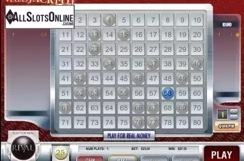 Screen4. Vegas Jackpot Keno from Rival Gaming