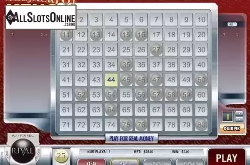 Screen2. Vegas Jackpot Keno from Rival Gaming