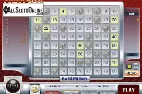 Screen3. Vegas Jackpot Keno from Rival Gaming