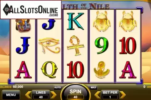 Reel Screen. Wealth of the Nile from Spin Games